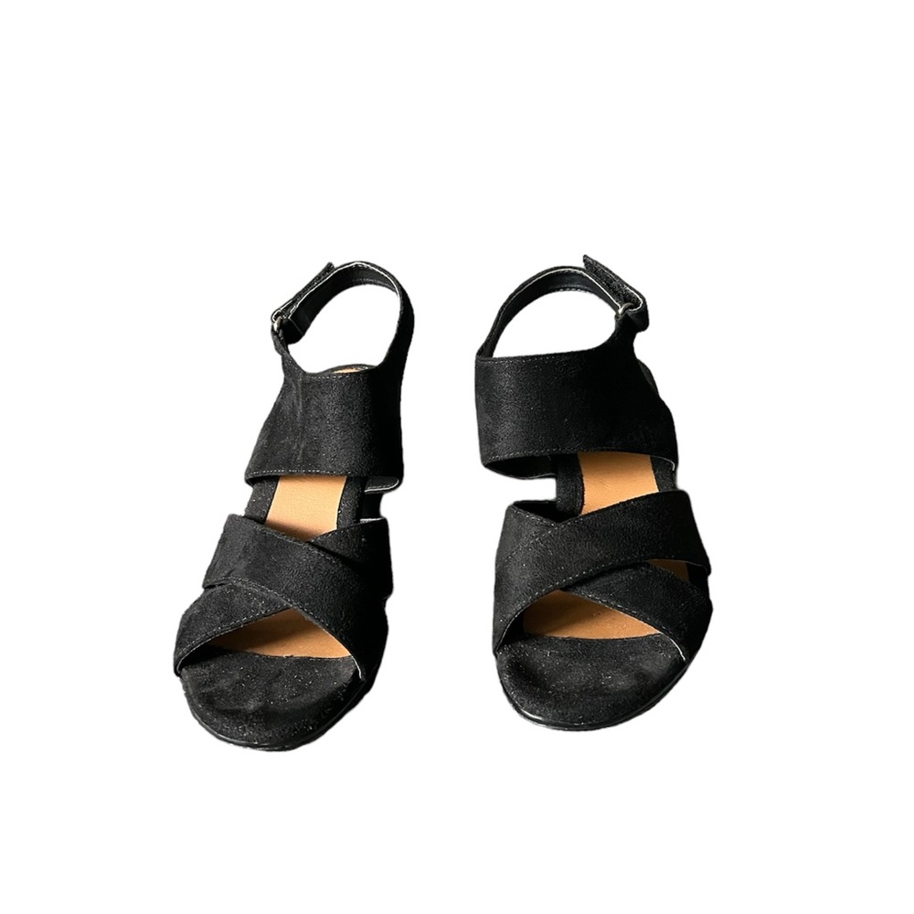 Black Velvet Strappy Block Heels
